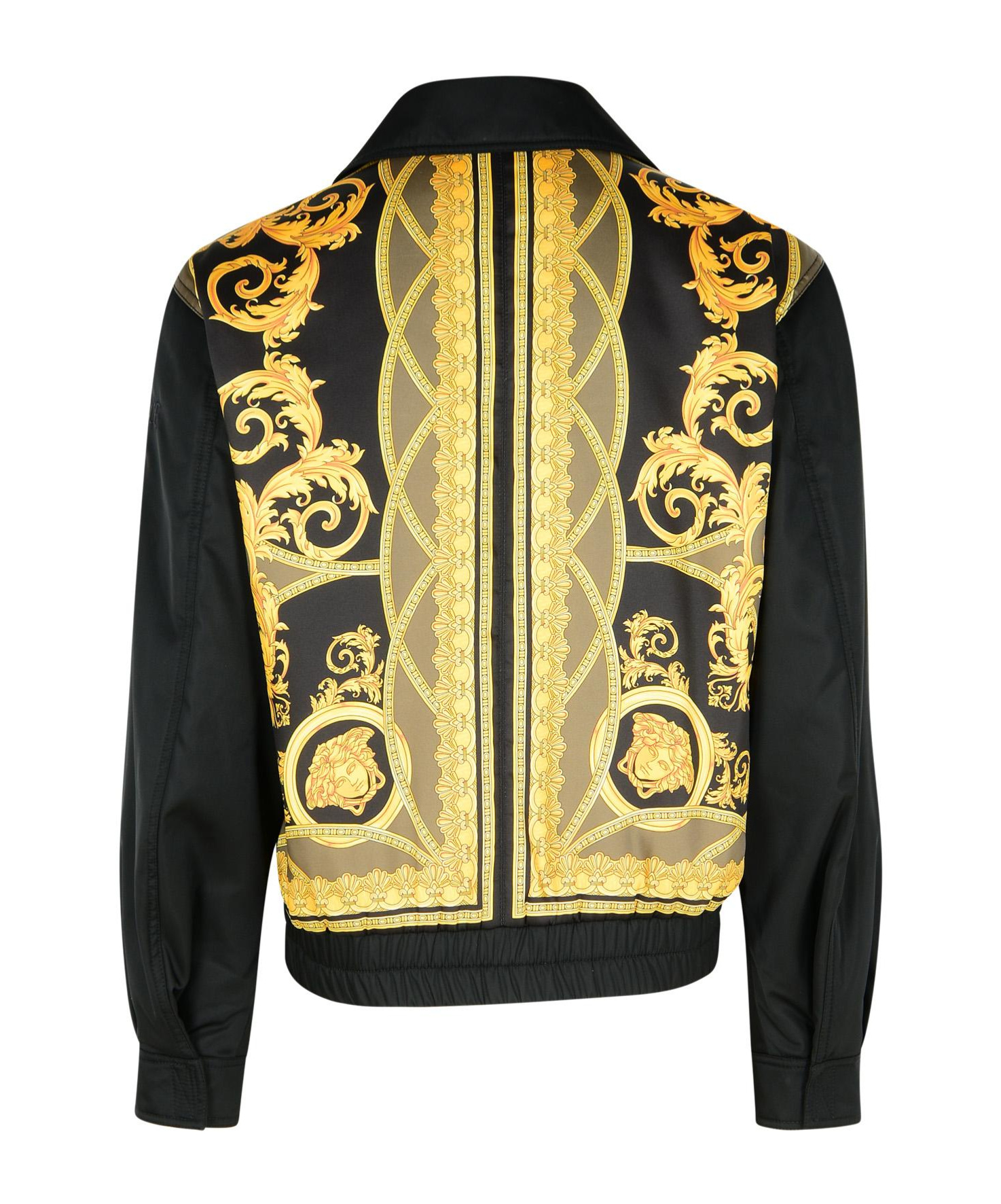 Versace Bomber Jacket Nylon Shoulder Patches In Black