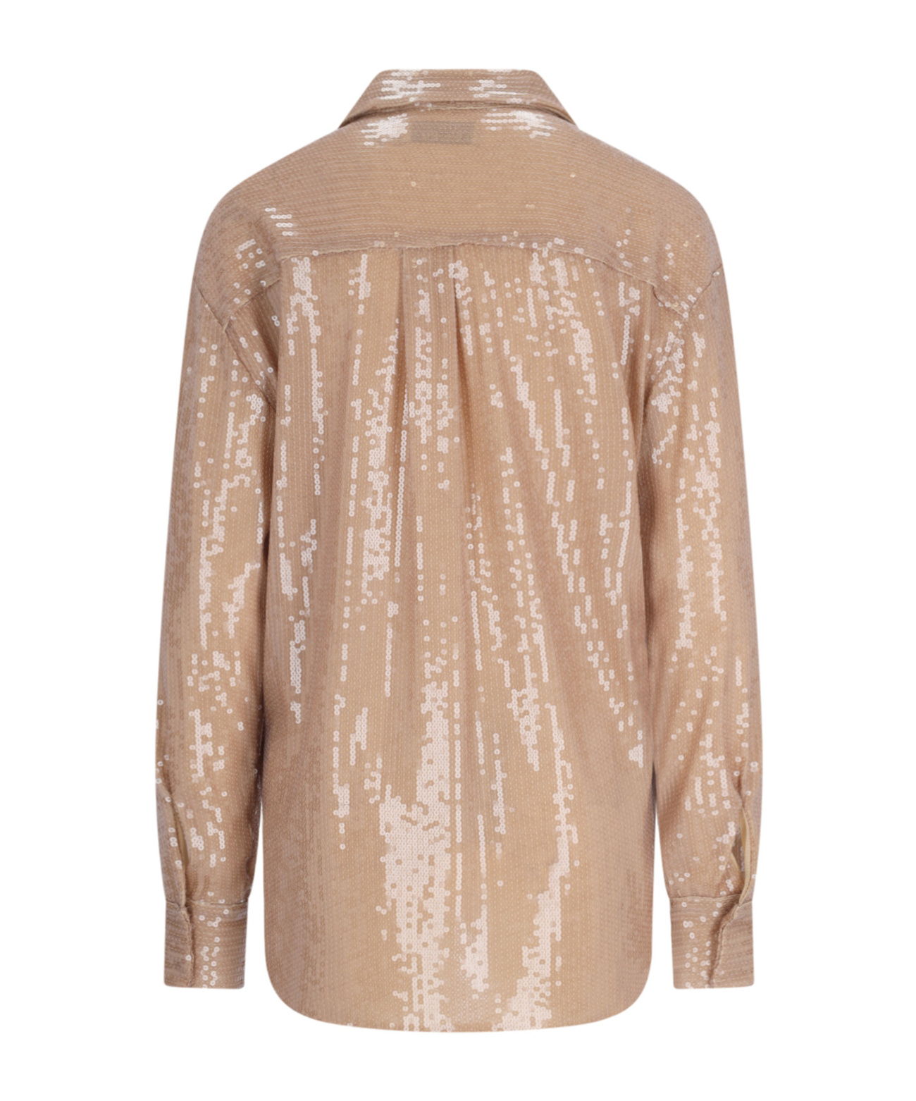 Giuseppe Di Morabito Sequin Embellished Long Sleeve Top With Chest Pocket In Nude