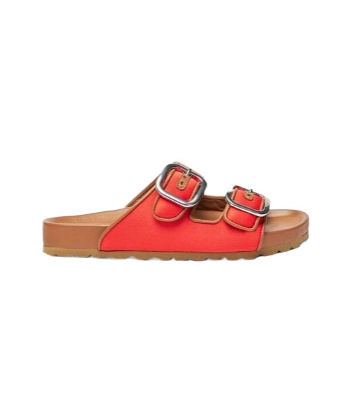 Scarosso Isa Double-buckle Open-toe Slides In Multi