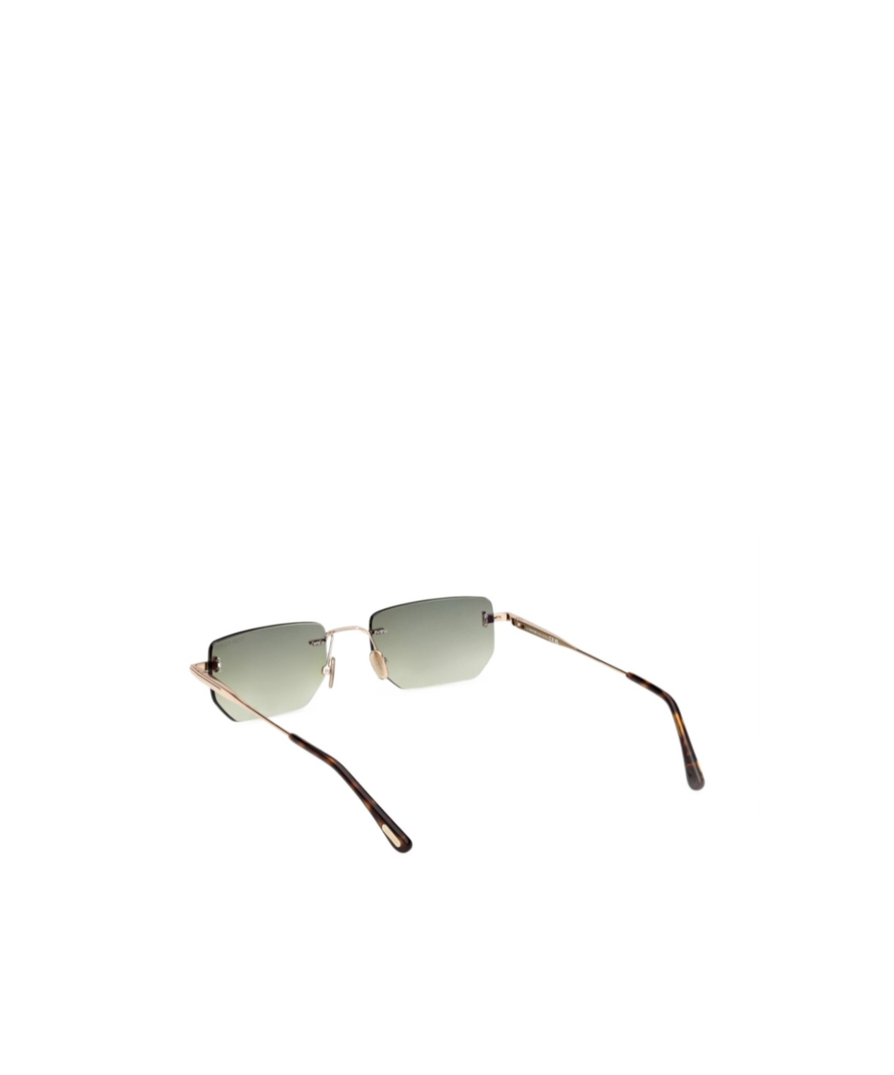 Tom Ford Rimless Rectangle-frame Sunglasses In Green
