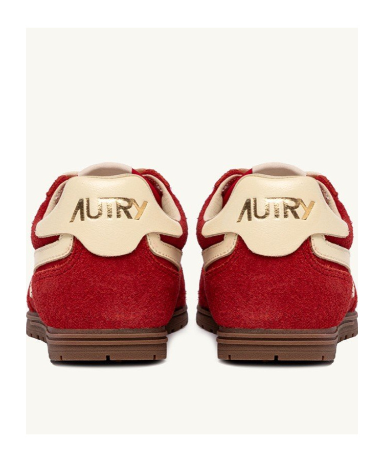Autry Windspin Sneakers In Suede And Parrot Leather And Rutabaga In Red