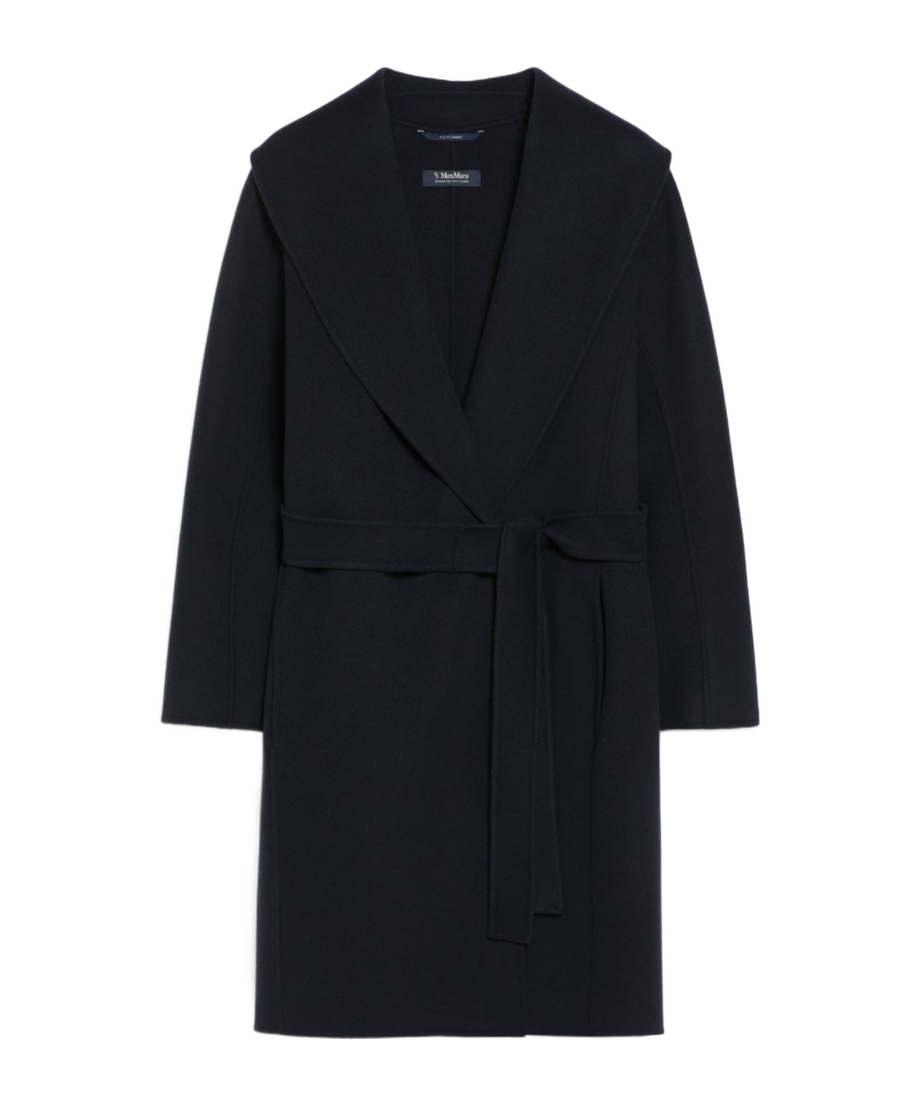 Max Mara Short Double-faced Wool Coat In Blue
