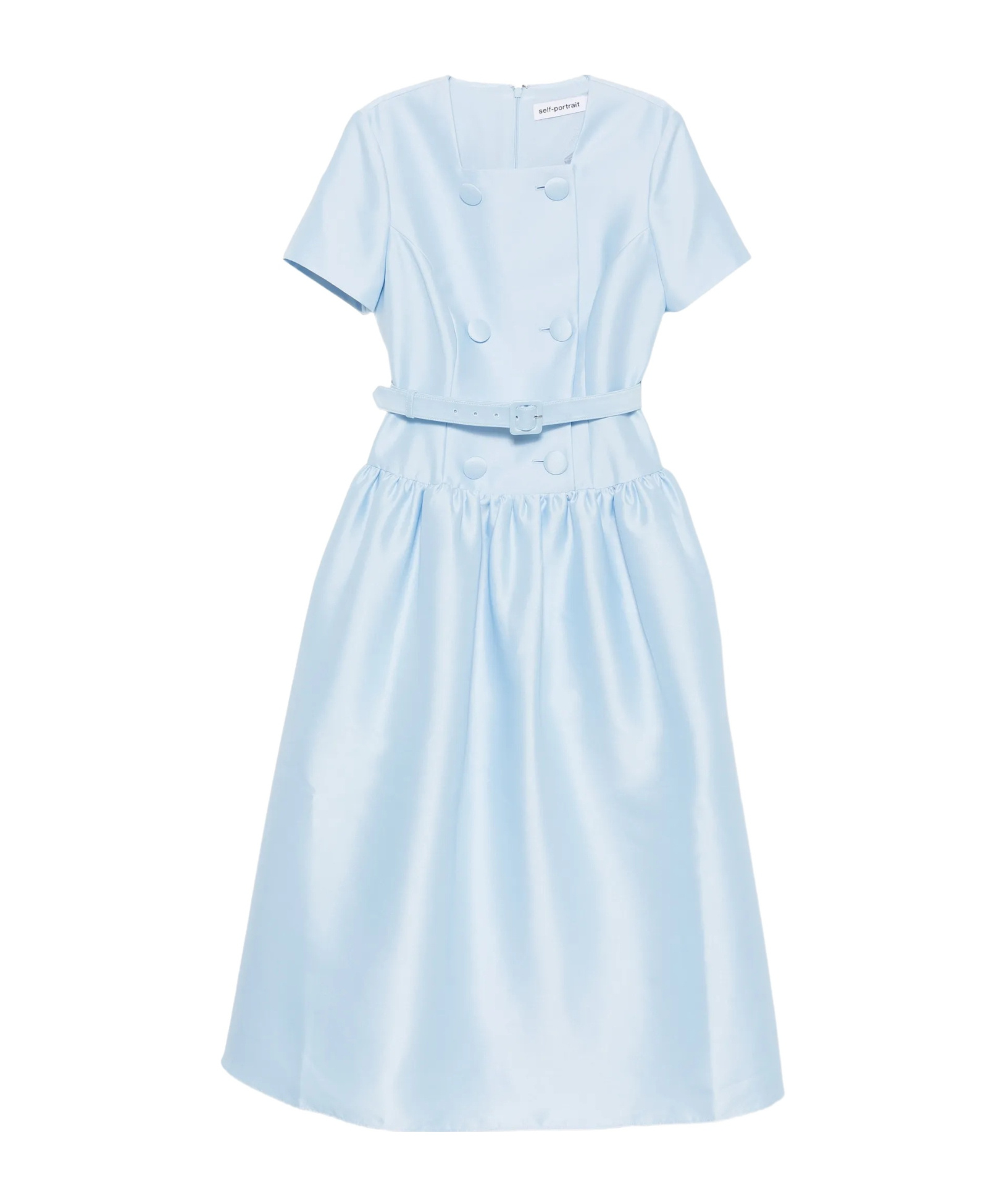 Self-portrait Double-breasted Midi Dress In Blue