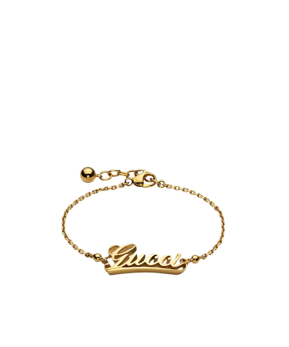 Gucci Chain Bracelet With Script In Yellow