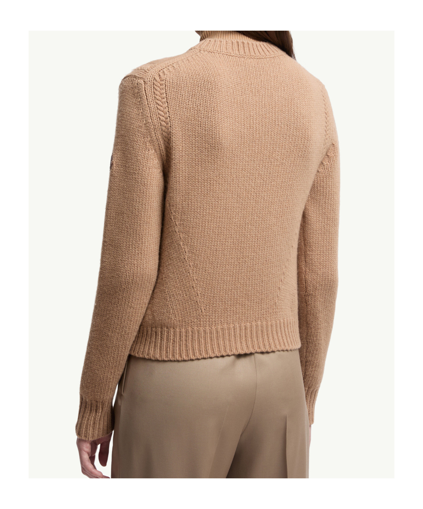 Moncler Ribbed-knit Jumper In Brown