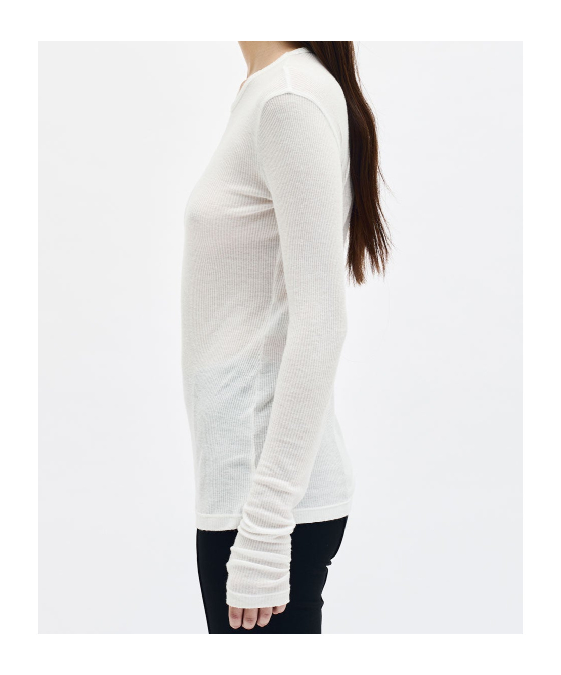 ANN DEMEULEMEESTER FIENE RIBBED LONG-SLEEVE TOP 