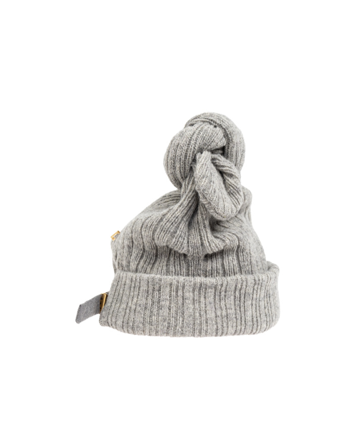 Shop Moschino Rib Knitted Hat In Gray