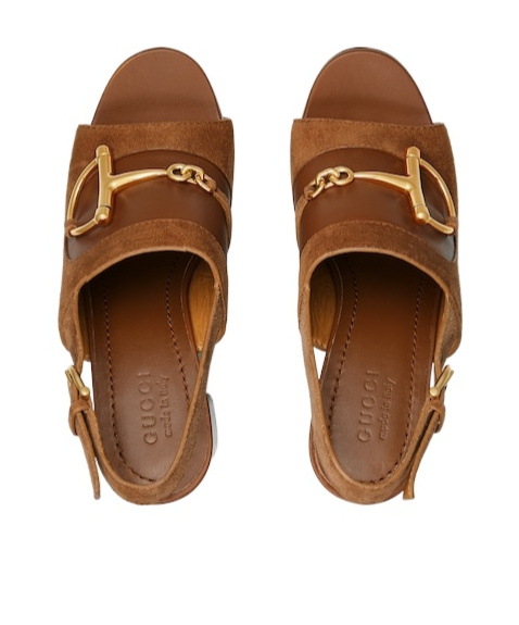 Gucci Women's Platform Sandal With Horsebit In Brown