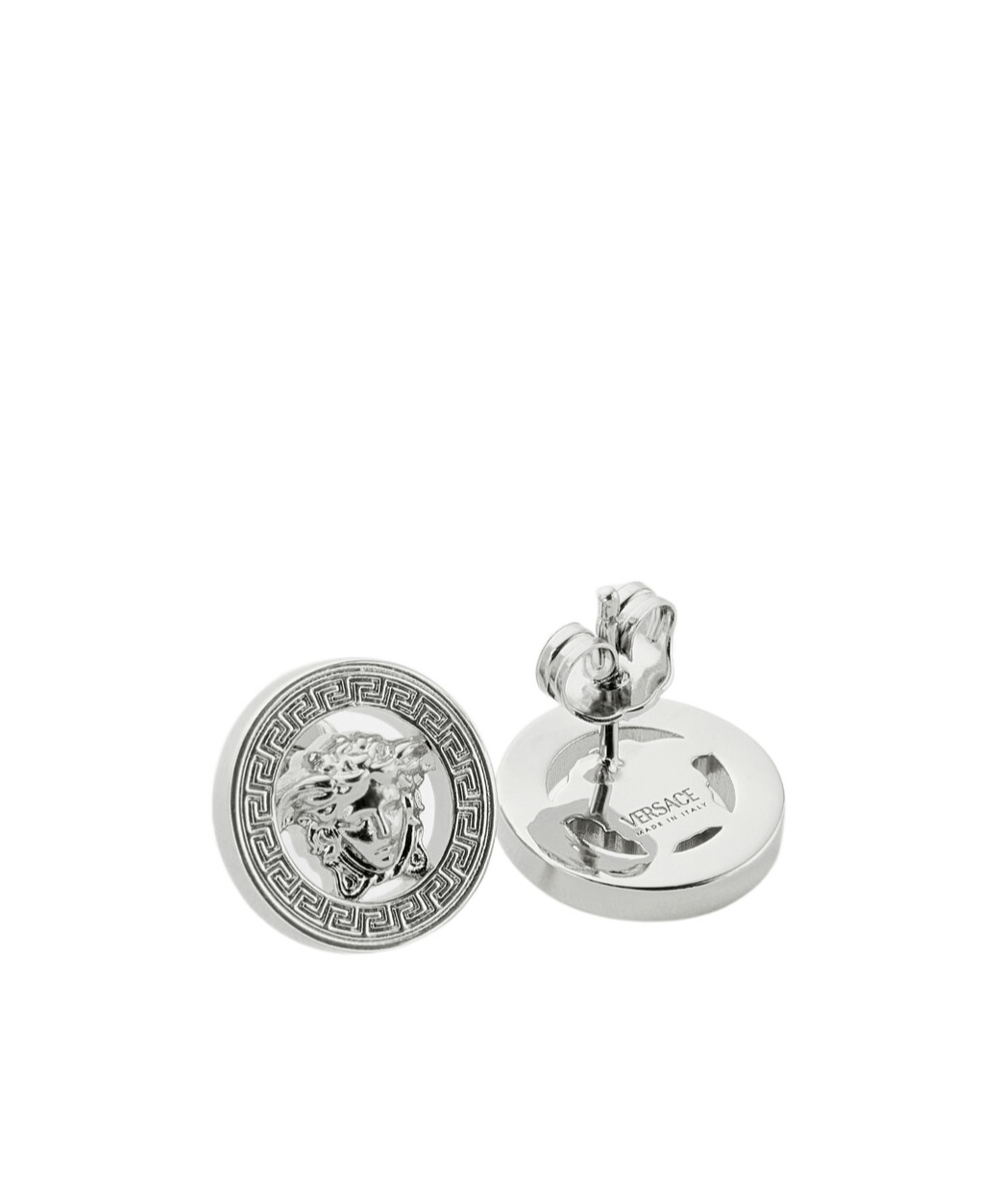 Versace Medusa Head Earrings In Gray