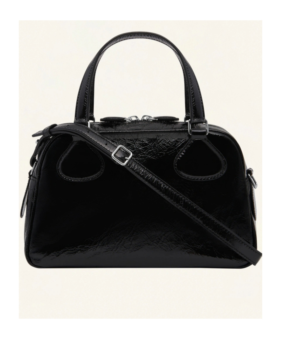 Courrèges Re-edition Naplack Bowling Bag In Black