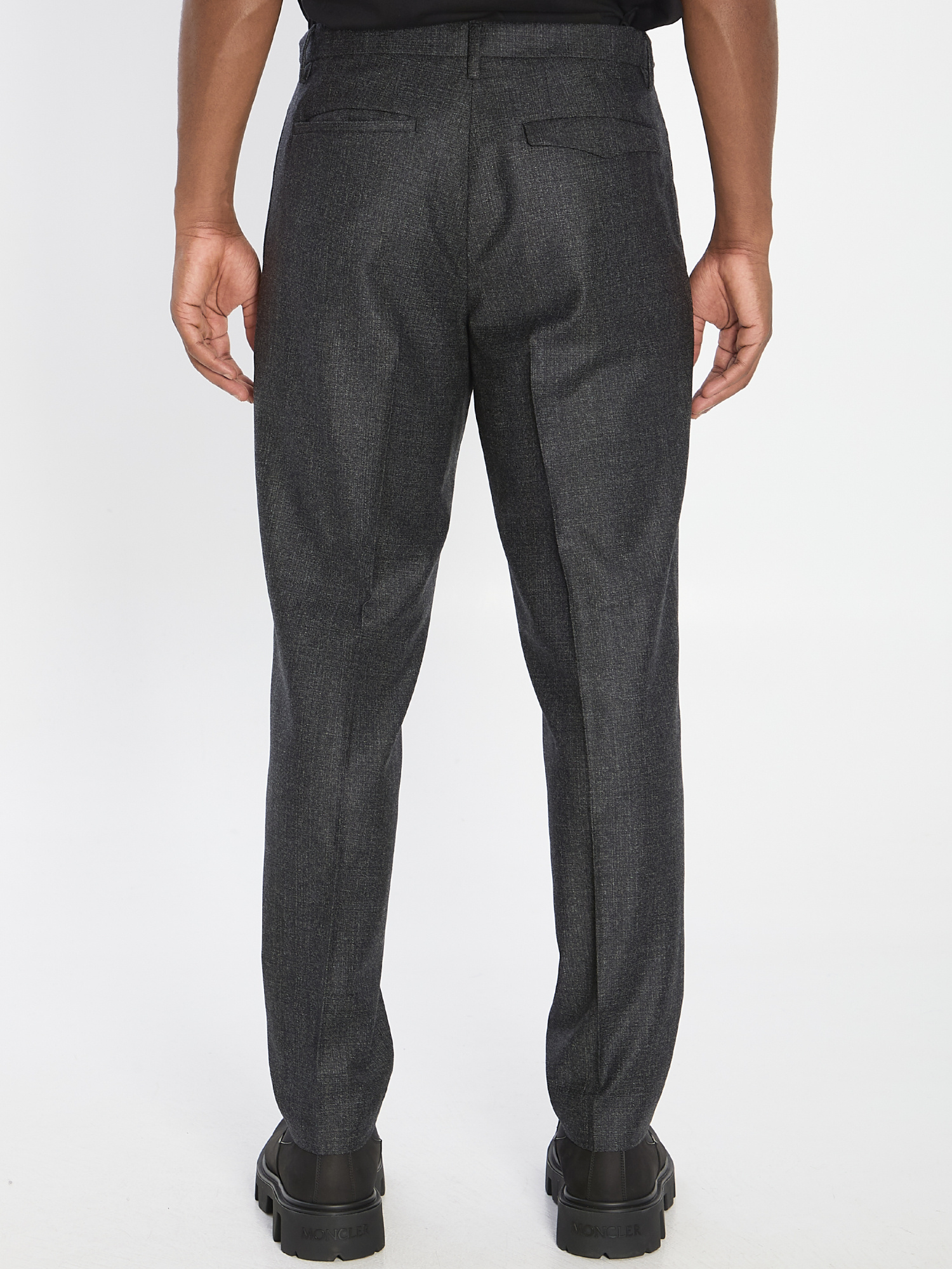 Barena Venezia Straight Leg Trousers With Back Pockets And Belt Loops In Gray