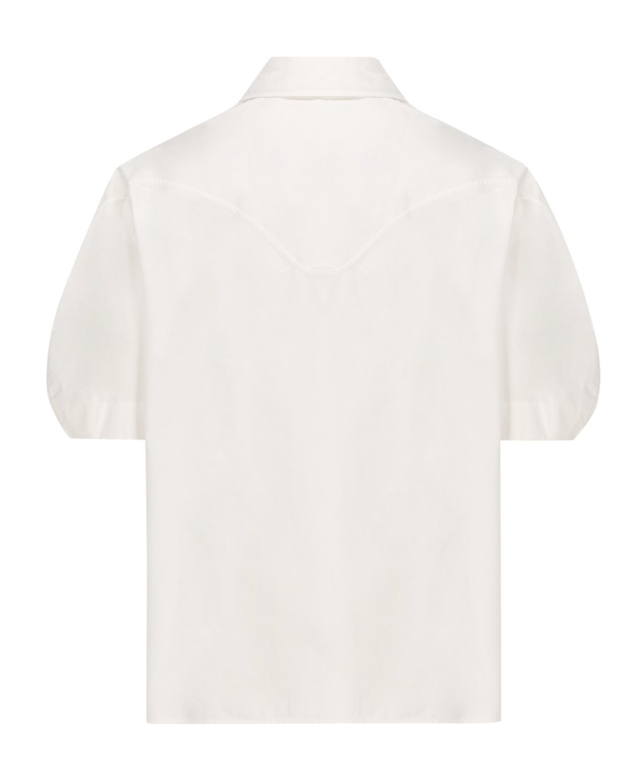 Chloé Embroidered Balloon-sleeved Shirt In White