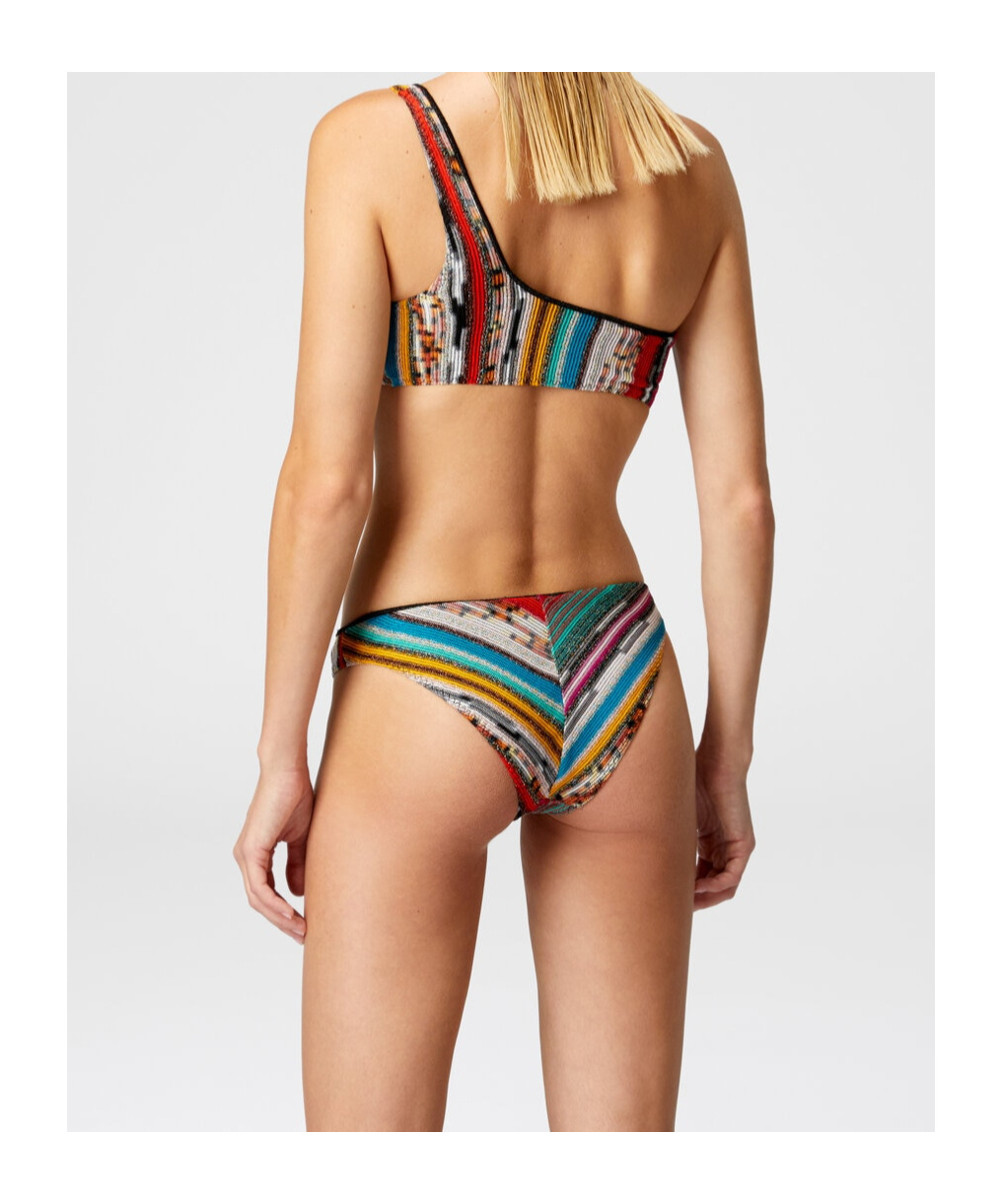 Missoni One-shoulder Multicolored Striped Bikini In Multicolor