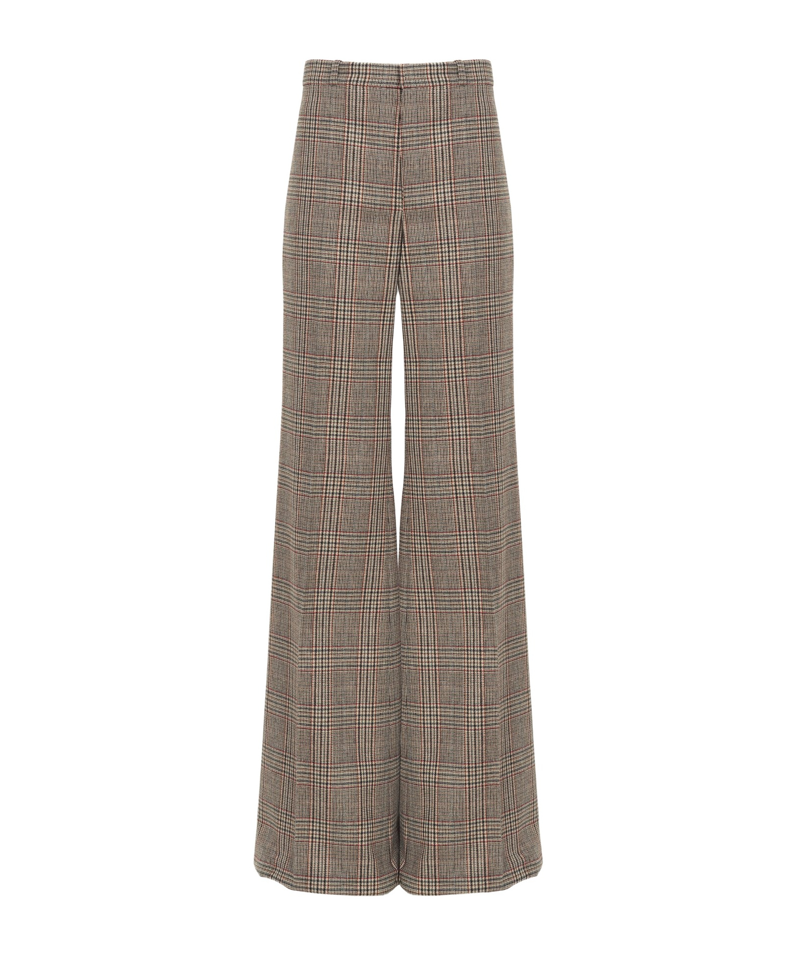 CHLOÉ PLAID WOOL BELL BOTTOMS