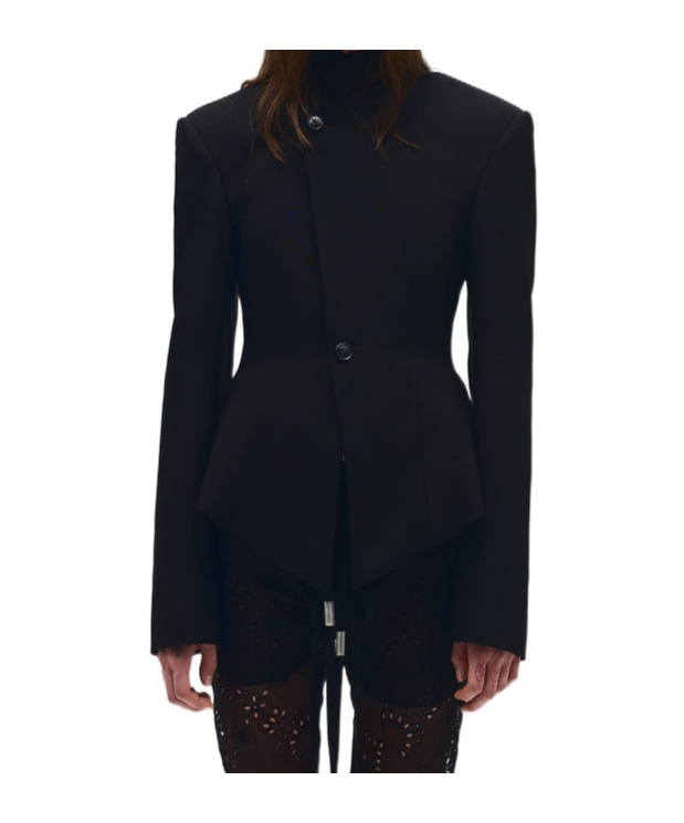Ann Demeulemeester Lila Fitted Handkerchief Jacket In Black