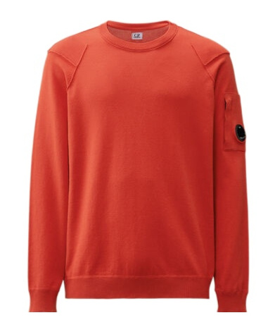 C.p. Company Sea Island Crewneck Lens Knit In Red
