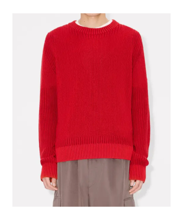 Kenzo 'boke Flower 2.0' Embroidered Jumper In Cotton Wool In Red