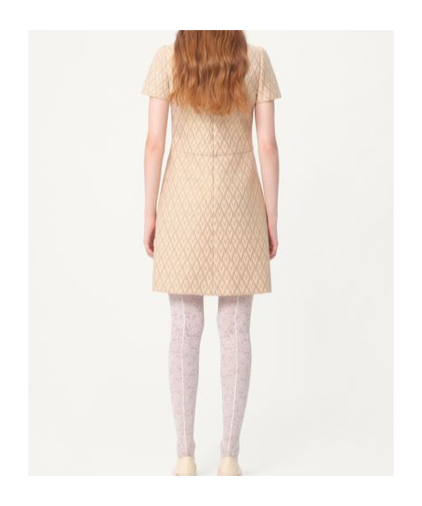Valentino Toute La V Lurex Jacquard Mini Dress In Nude