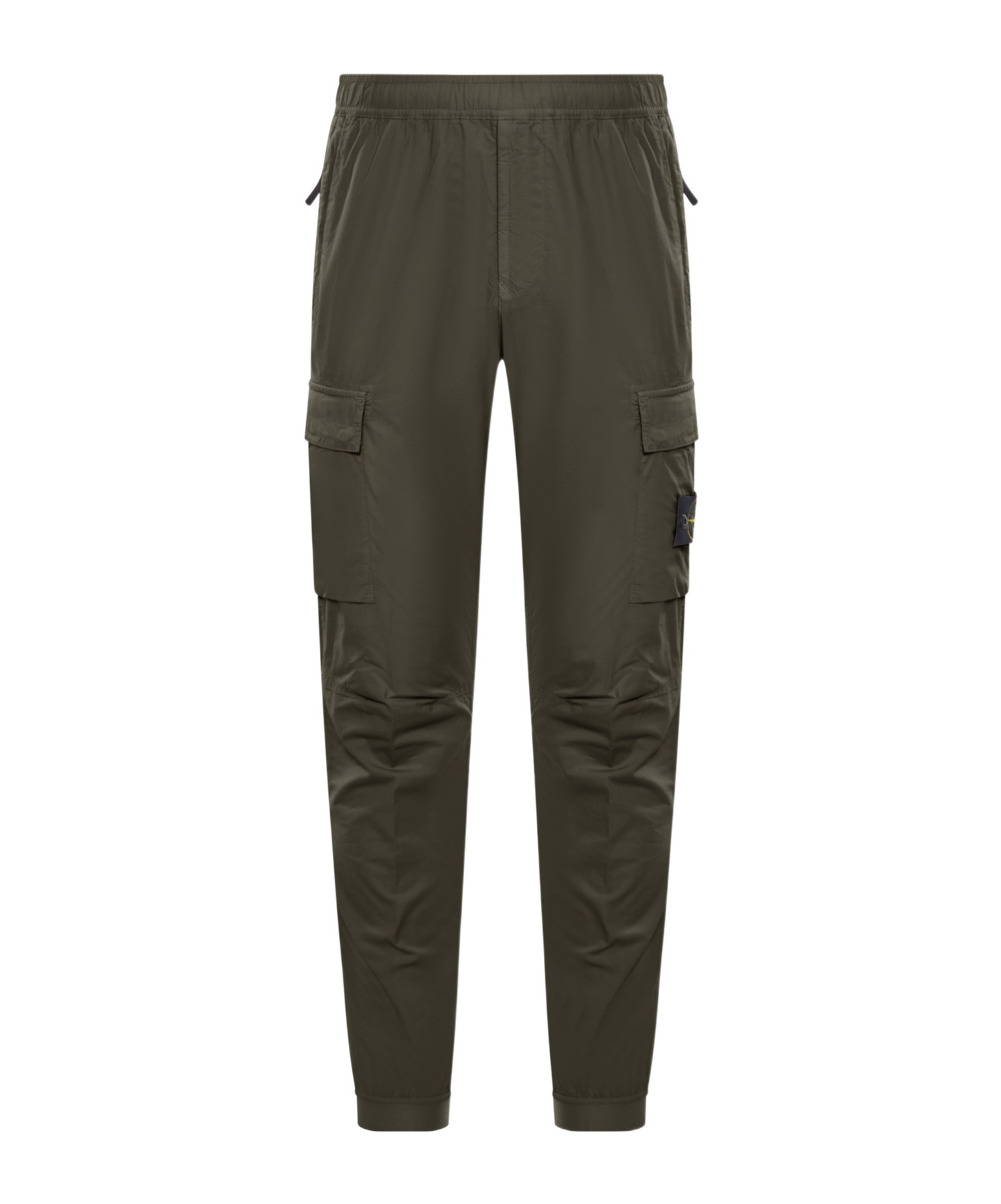 Stone Island Compass Patch Tapered-leg Cargo Pants In Green