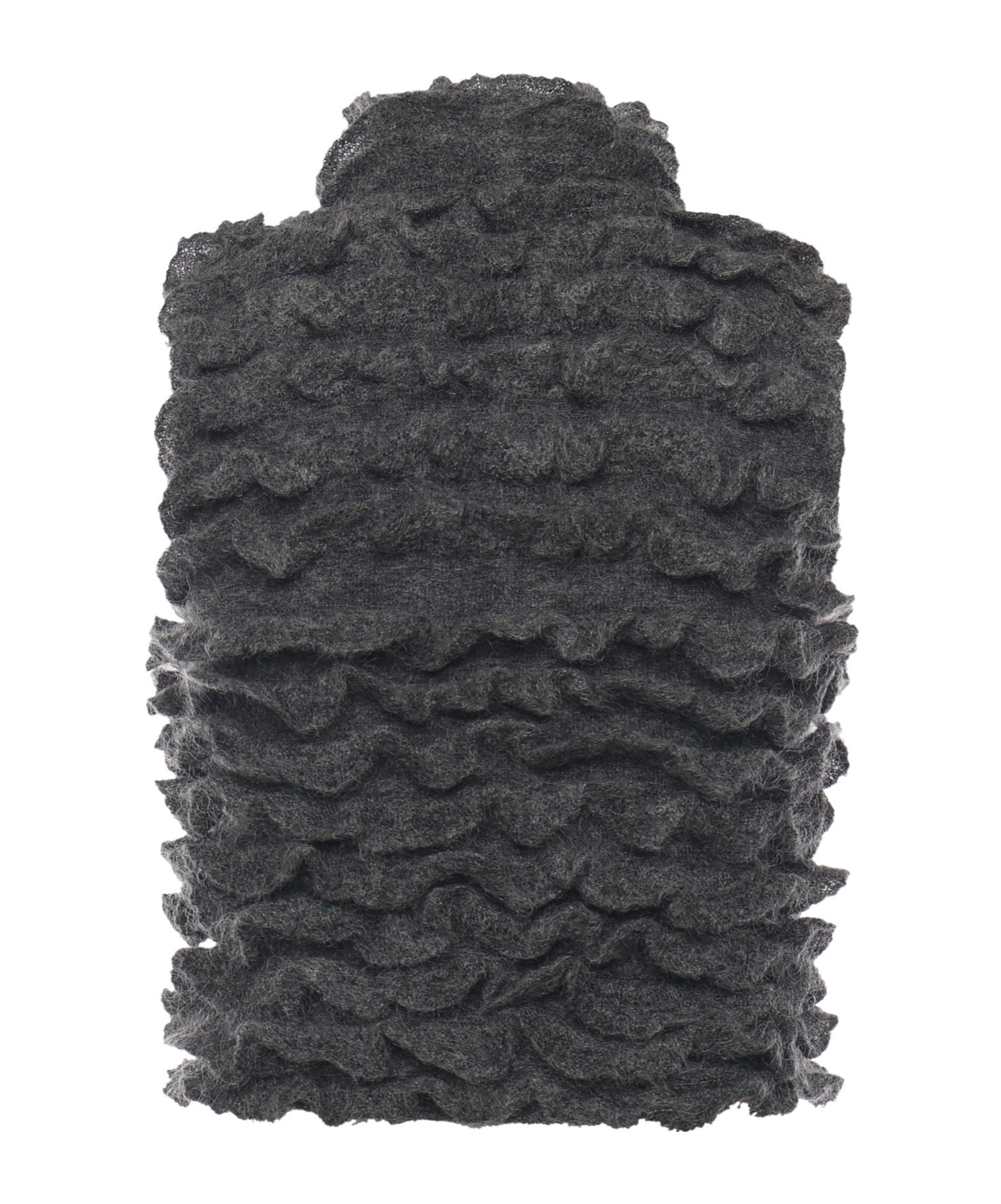 Alaïa Ruffled Mohair-blend Turtleneck Top In Gray