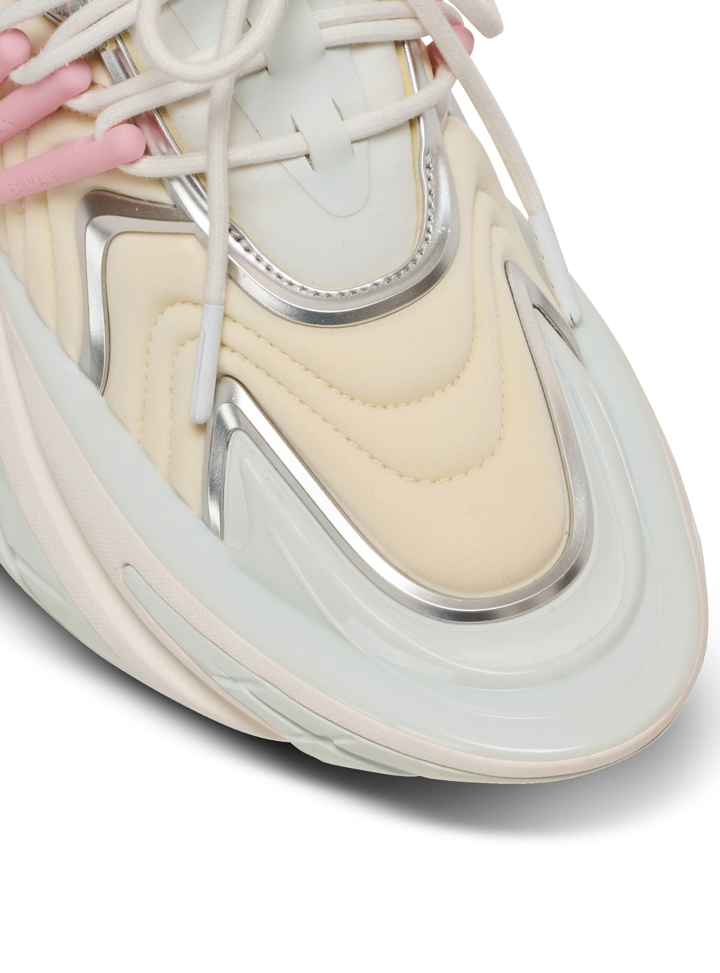 Shop Balmain Unicorn Wave Trainers In Neoprene And Calfskin In Nude