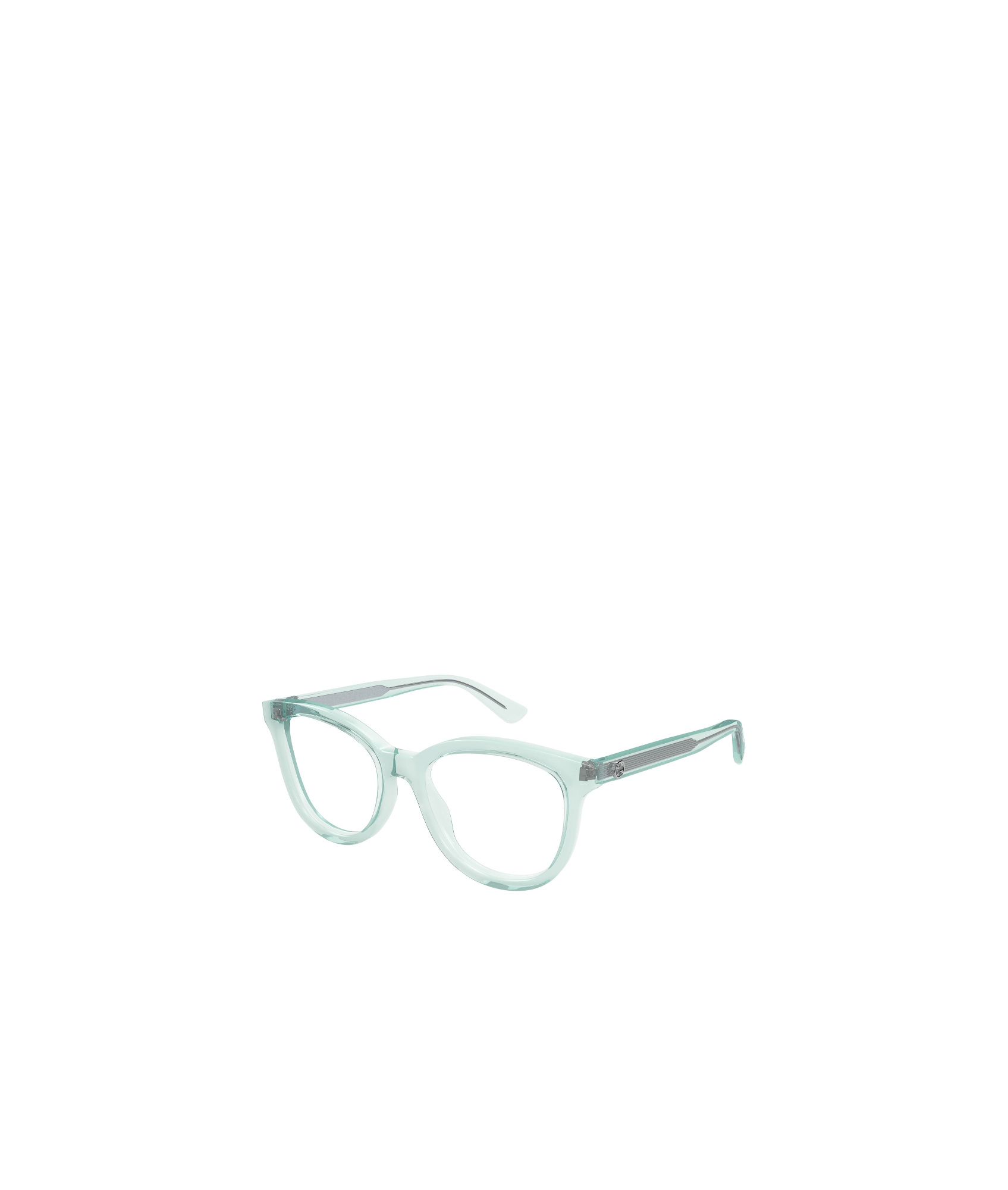 Gucci Gg1687o Linea Gg Logo 004 Green Trasparent Glasses In White
