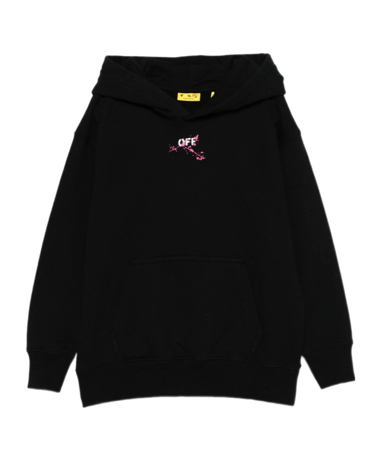 Off-white Graphic-print Hoodie In Black