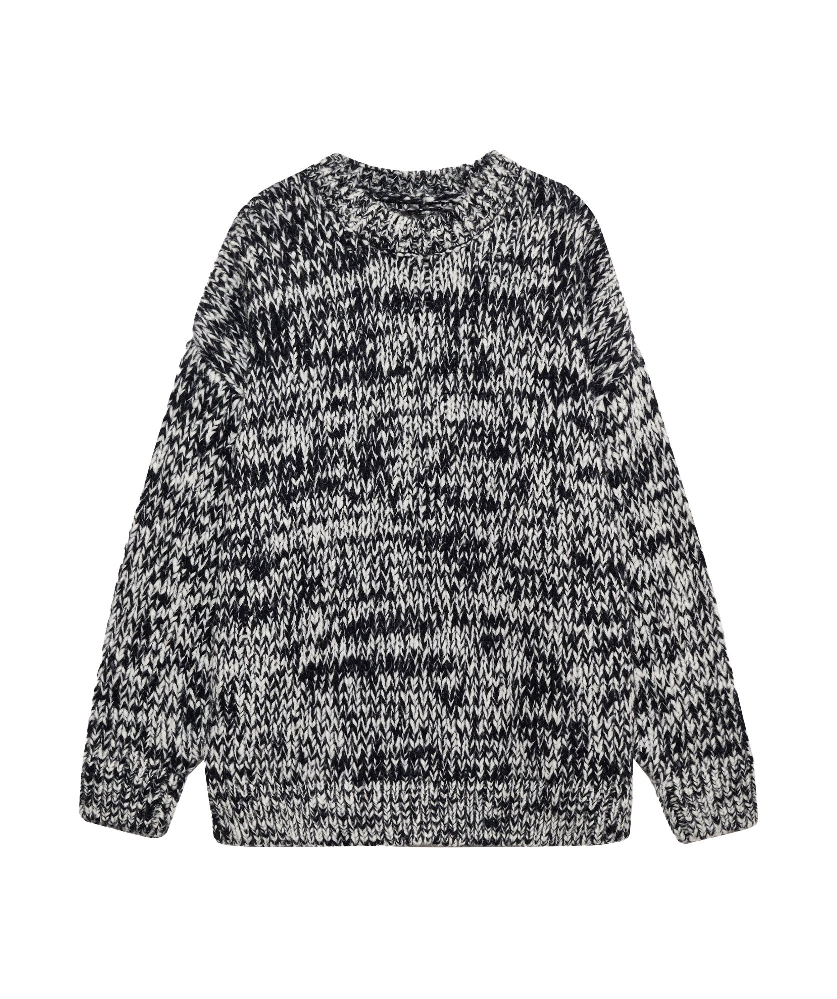 Anine Bing Sydney Crew Sweater Black And White In Black