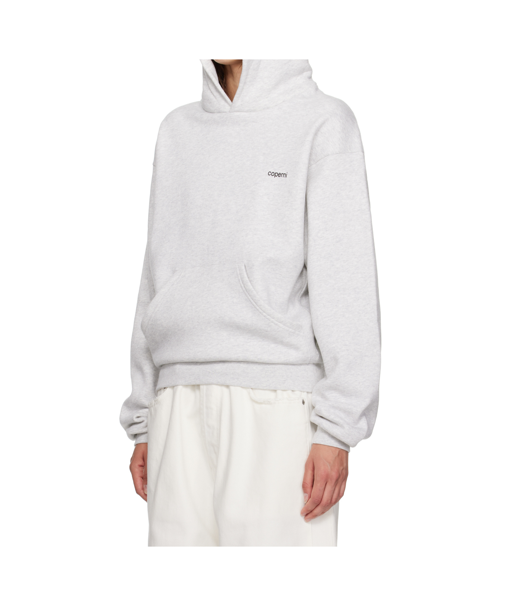 Coperni Sculpted Horn Detail Relaxed Hoodie In White