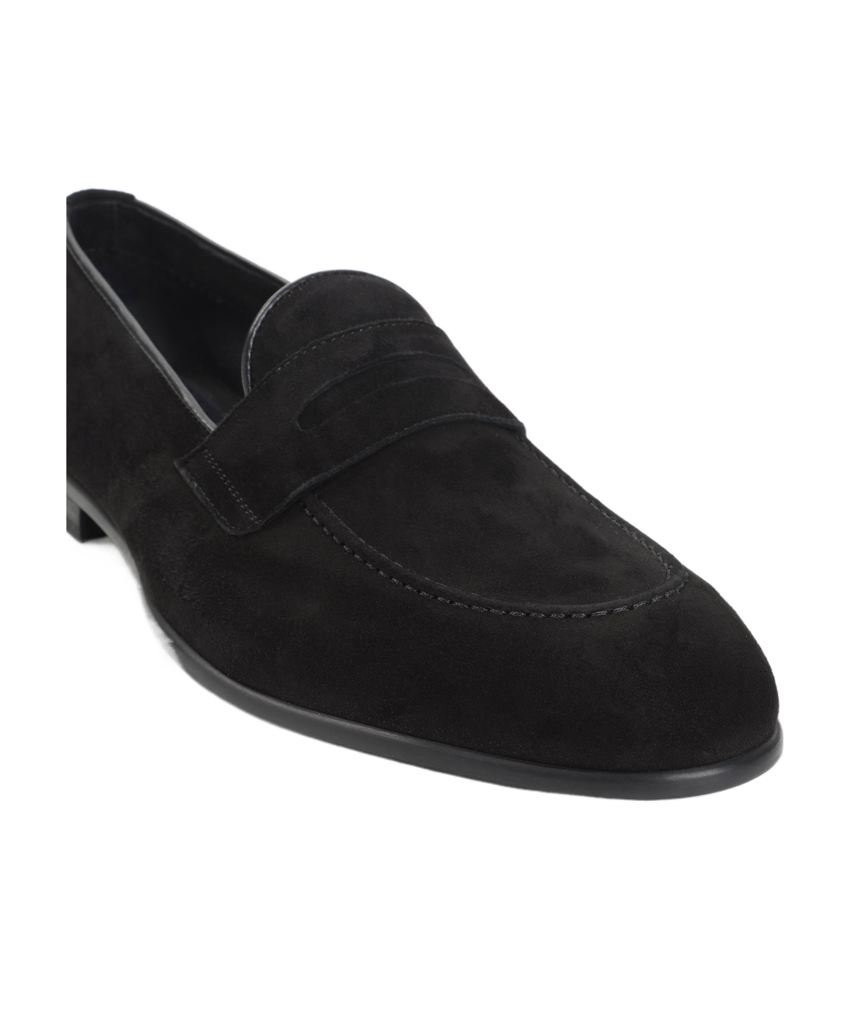 Brioni Almond Toe Suede Leather Penny Loafers
