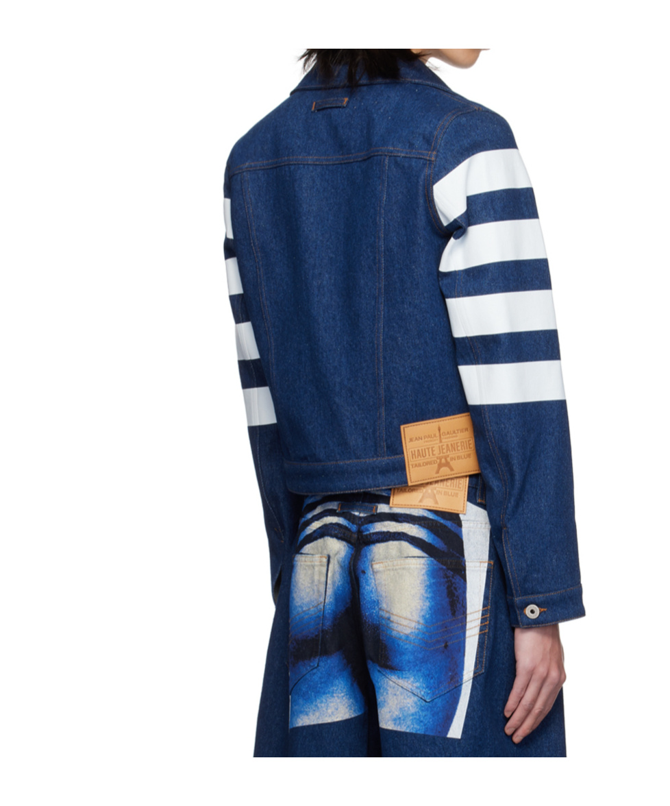 Jean Paul Gaultier Non-stretch Denim Jacket In Blue
