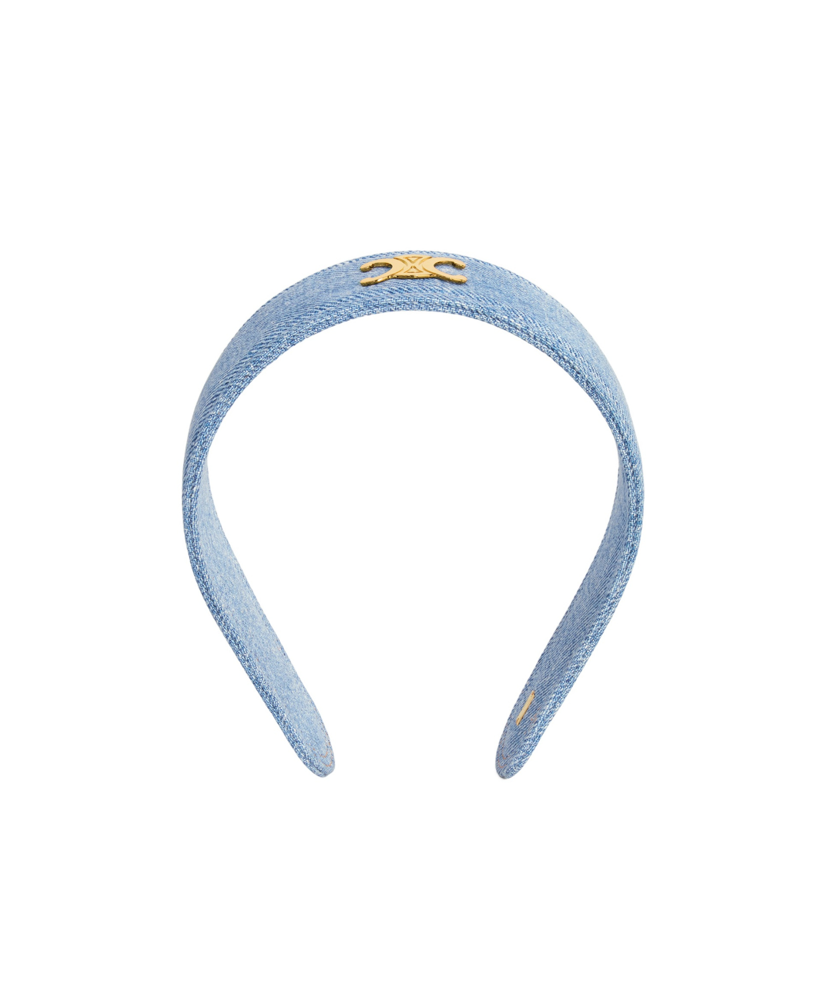 Celine Headband In Cotton And Brass With Gold Finish In Blue/gold