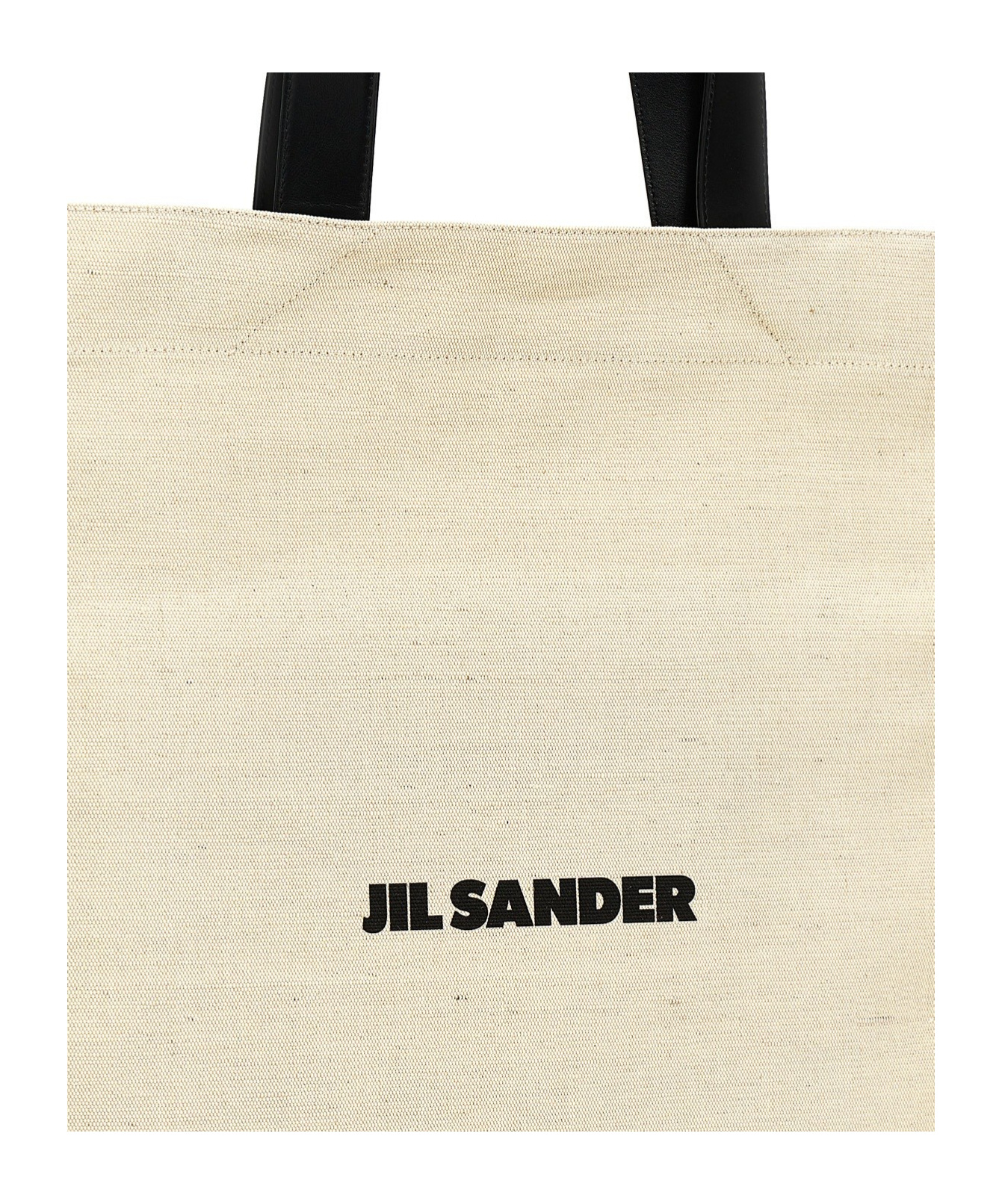 Jil Sander Logo Printed Medium Shopping Bag In Nude