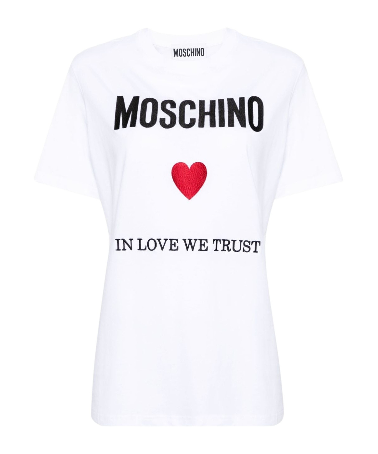 Moschino Item O-neck Short-sleeved T-shirt In White