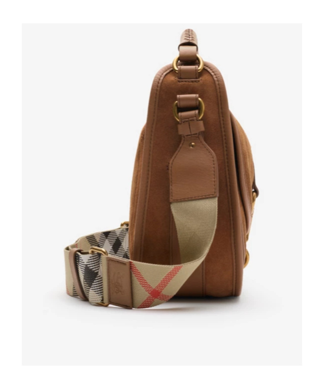 Burberry Small B Clip Messenger Bag In Brown