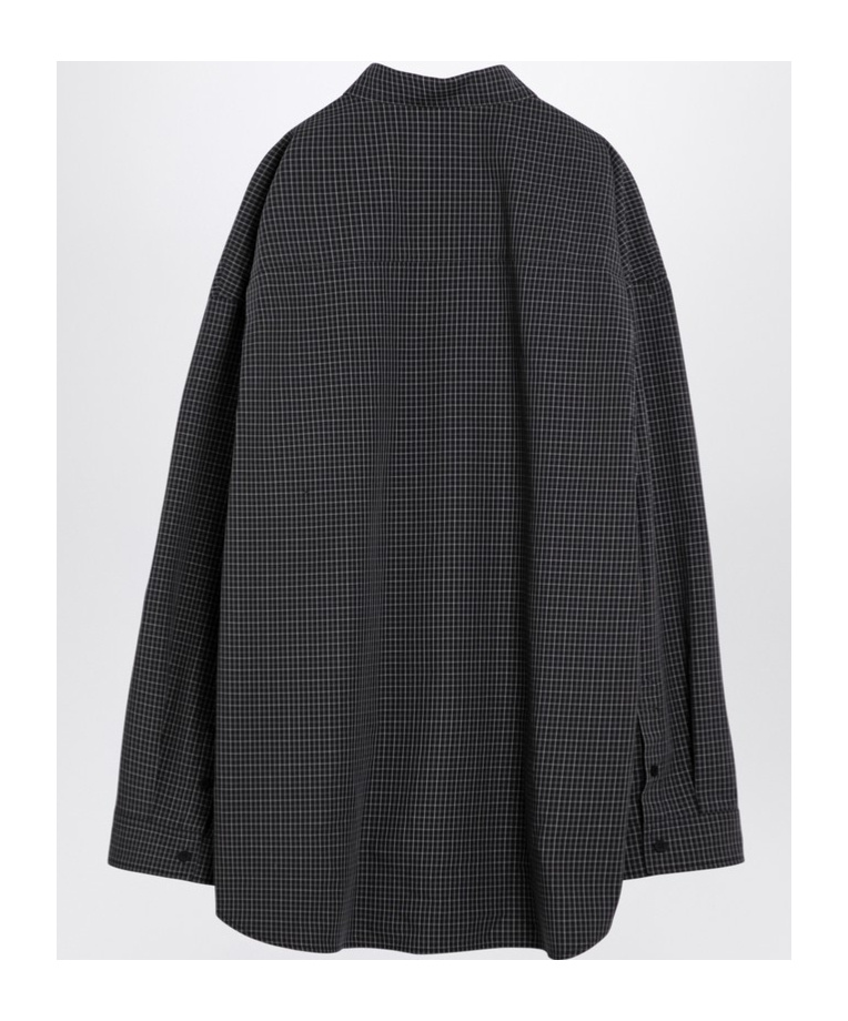 Balenciaga Check Shirt In Black