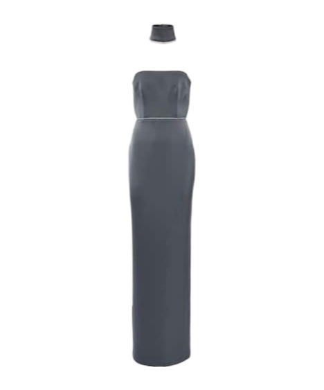 Alex Perry Crystal-embellished Satin Gown In Black