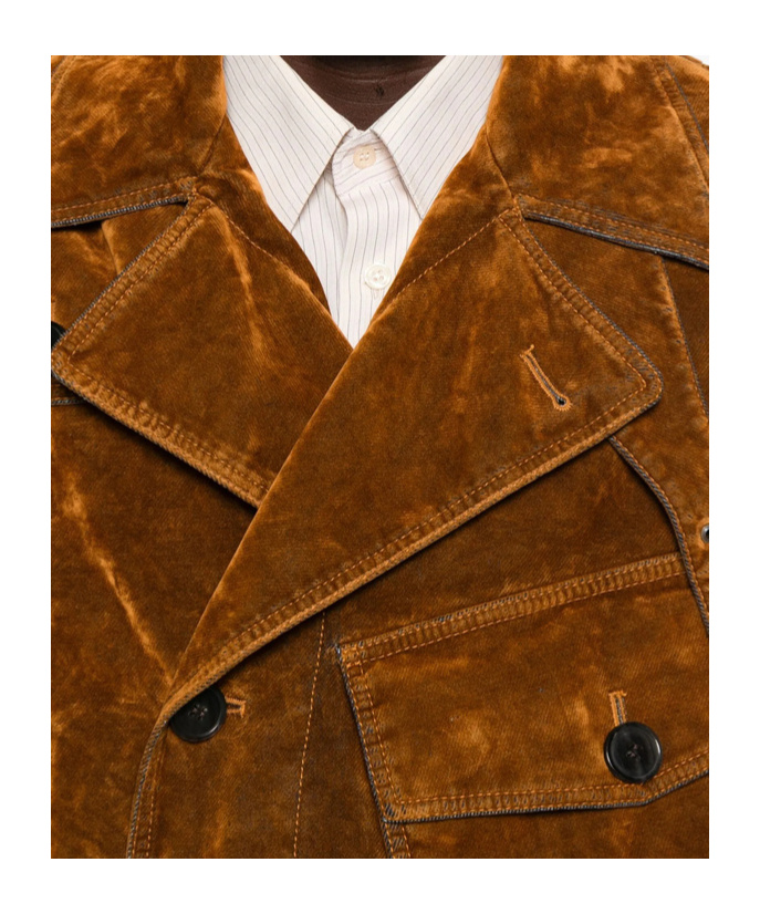 Dries Van Noten Velvet Biker Jacket Puffer Jackets Multicolor In Brown