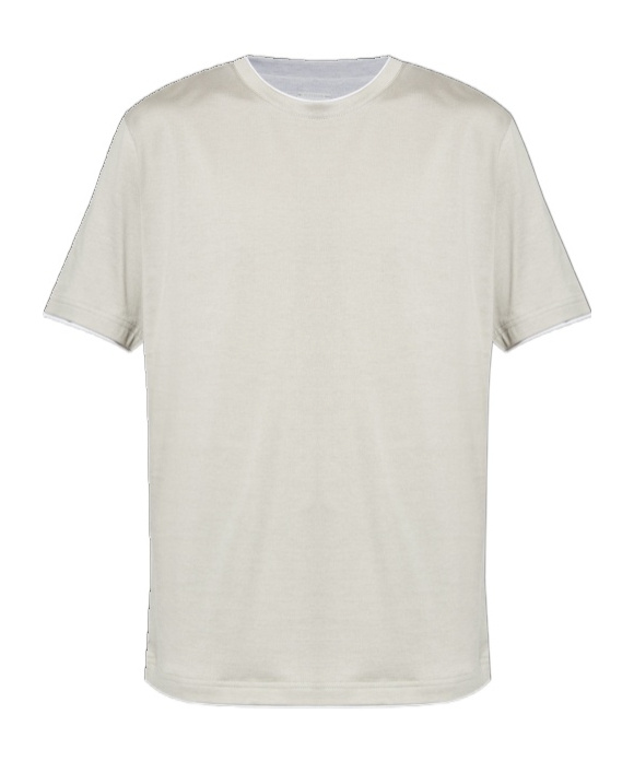 Eleventy Beige Crew Neck T-shirt In White
