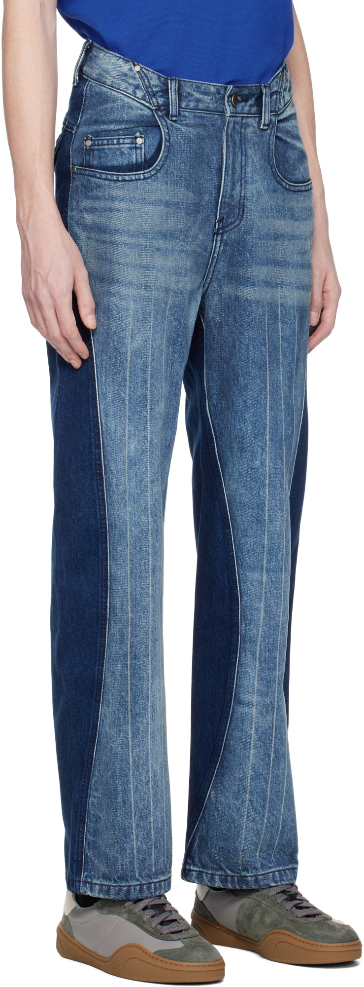 Shop Ader Error Jeans With Belt Loops In Blue