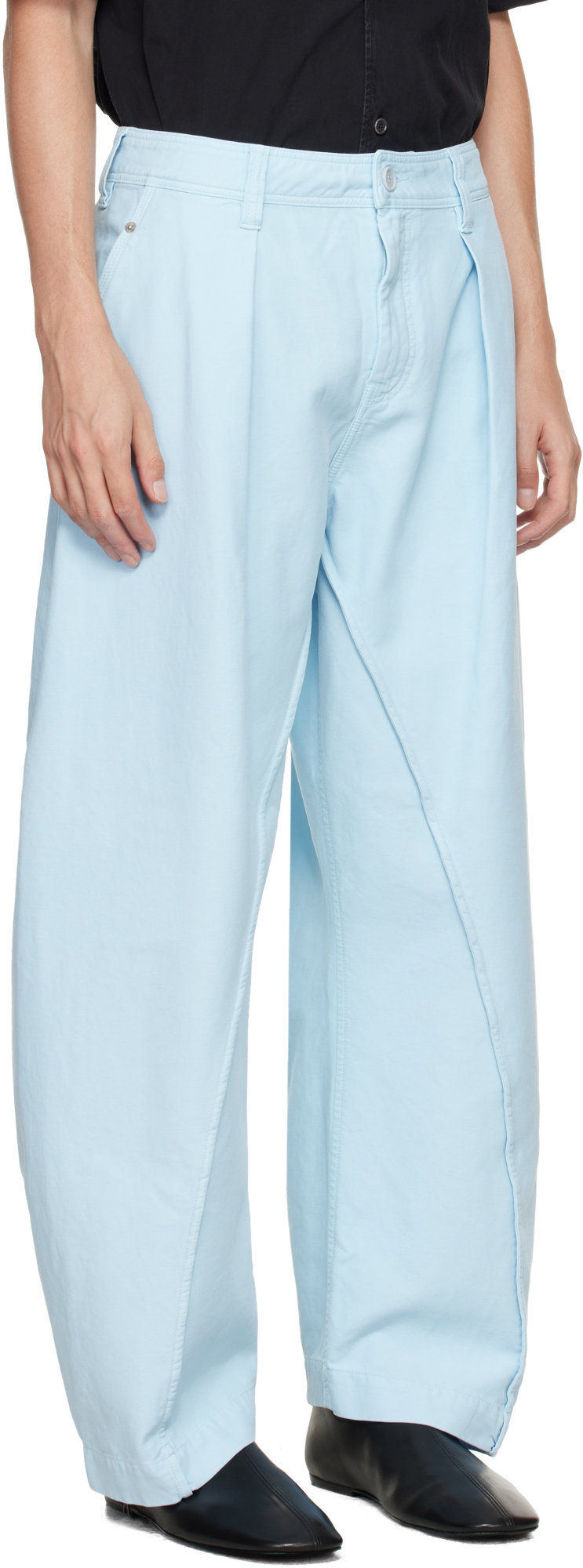 Jw Anderson Twist Stitching Trousers In Blue