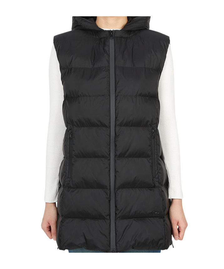 Max Mara Zip-up Hooded Gilet In Black