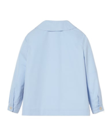Gucci Cotton Jacket With Web In Light Blue