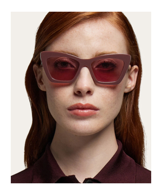 Ferragamo Geometric Frame Sunglasses In Burgundy