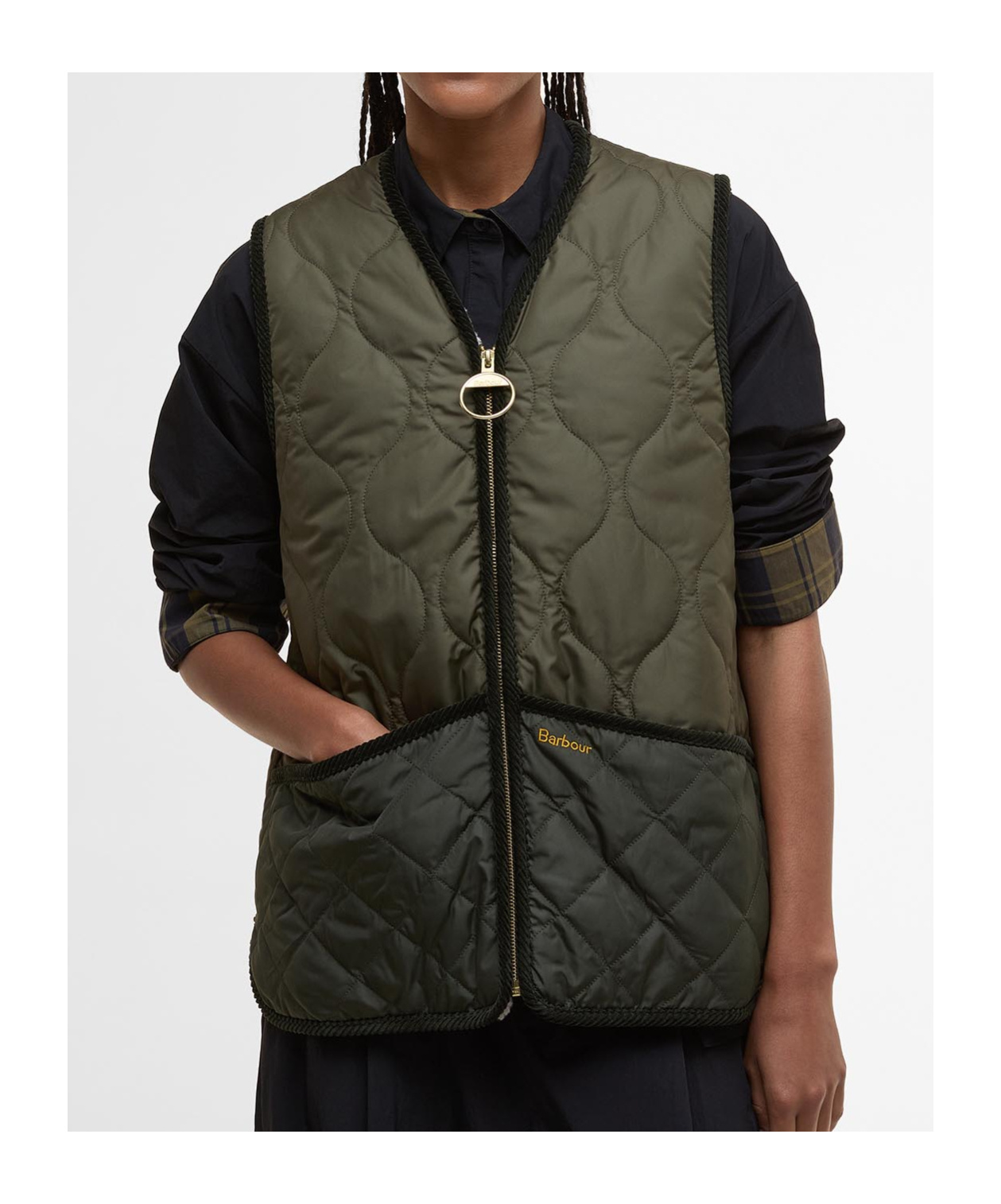 Barbour Quilted Borg-lined Vest In Black