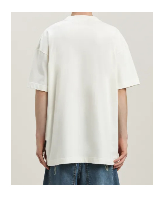 Palm Angels Bear In Mind White T-shirt With Bear Print And Logo Lettering On The Front In Cotton Man In White