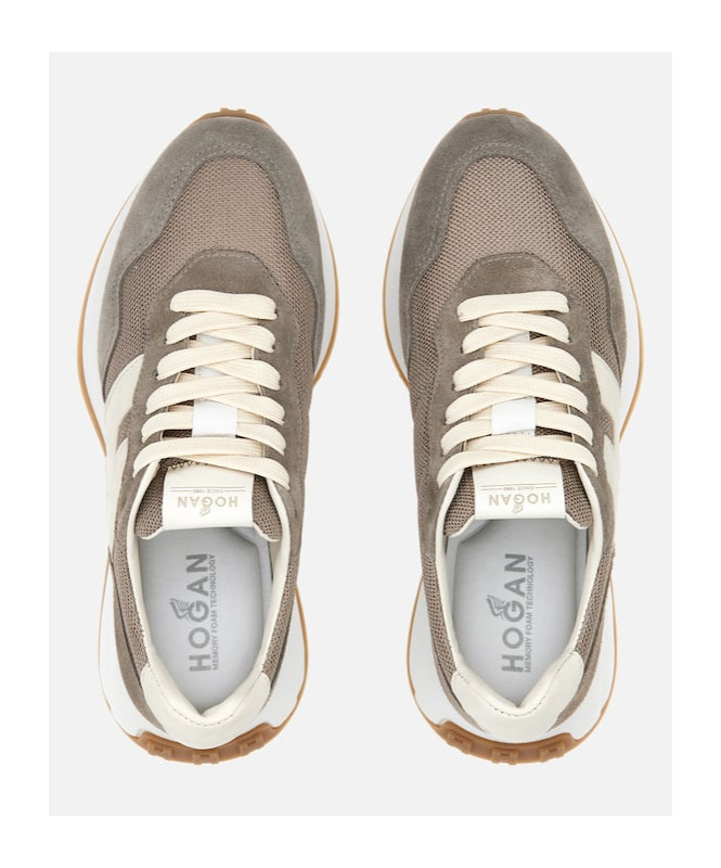 Hogan H641 Panelled Lace-up Sneakers In White