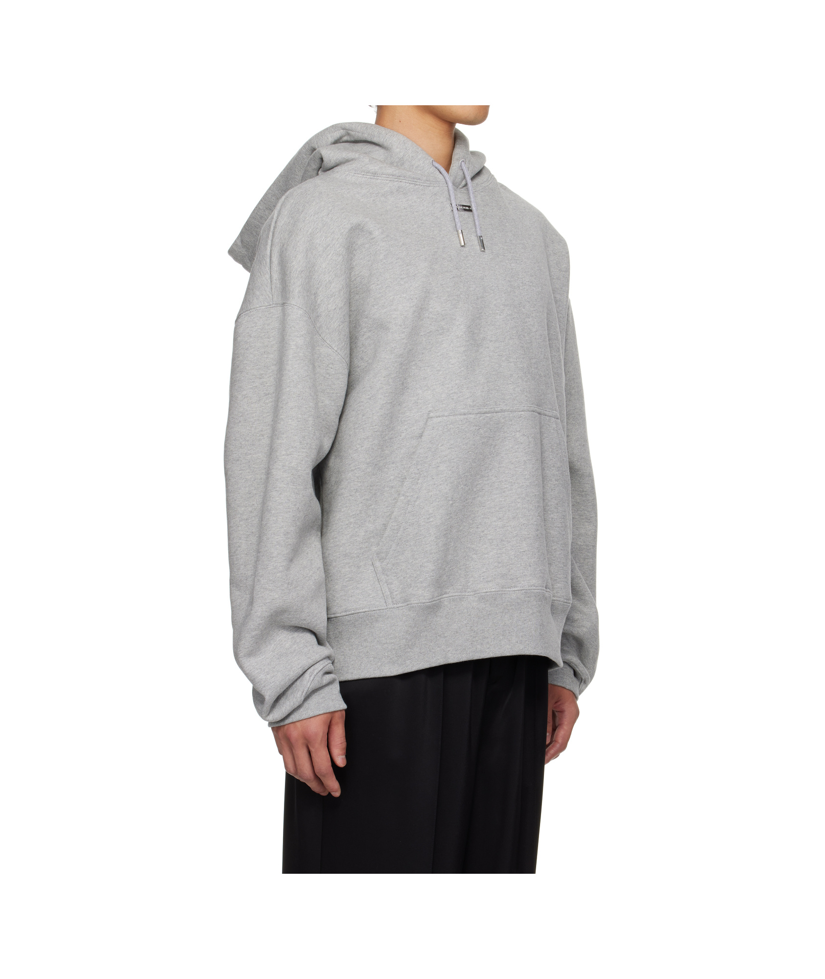 Mugler Logo Hooded Sweatshirt In Gray