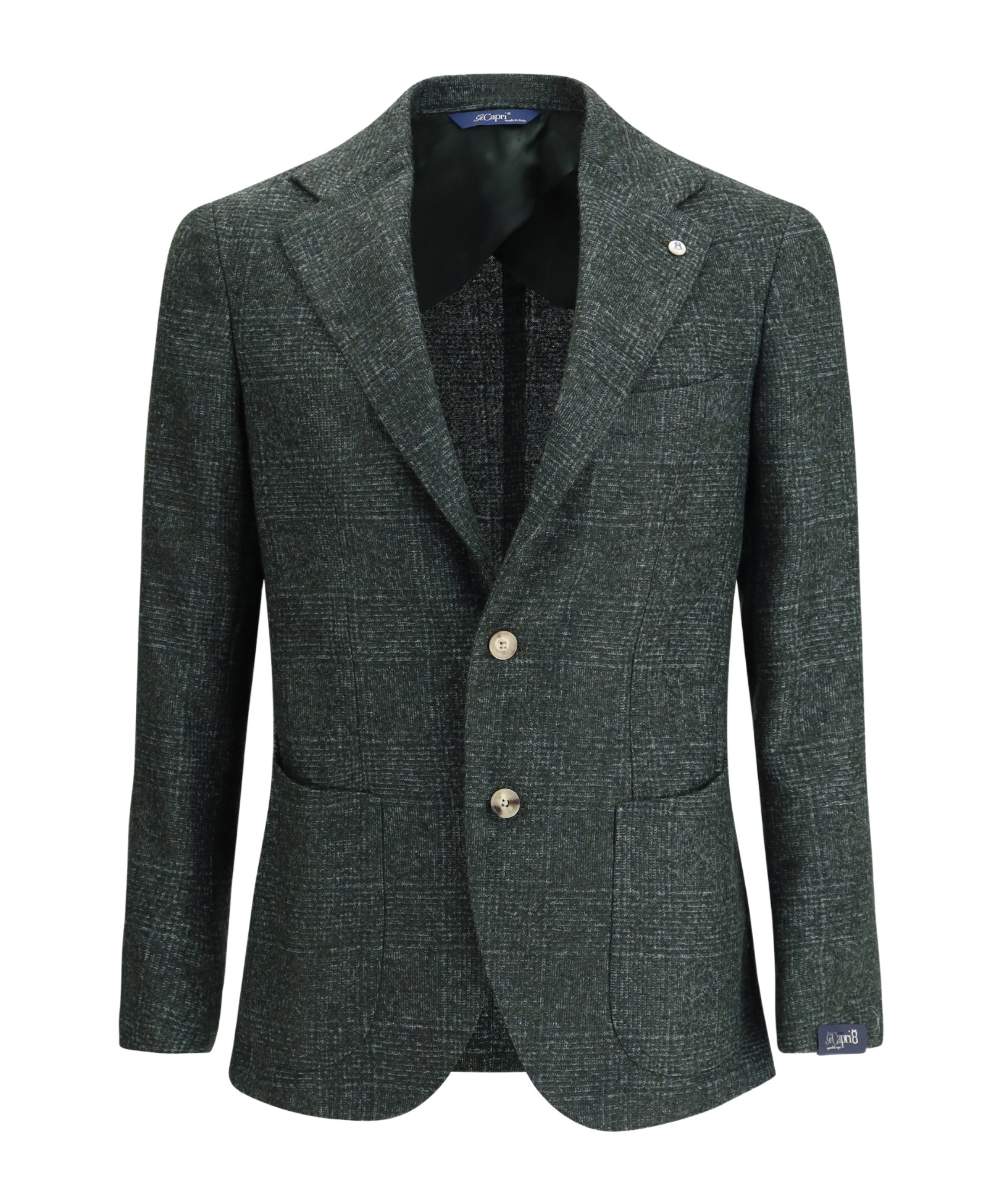 Gi Capri Checked Single-breasted Blazer In Green