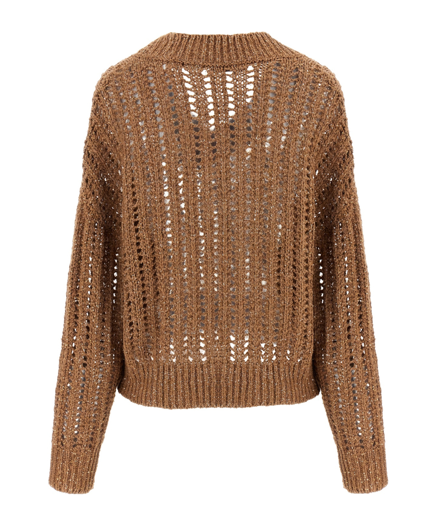 Shop Brunello Cucinelli Rustic Dazzling Net Jumper In Brown
